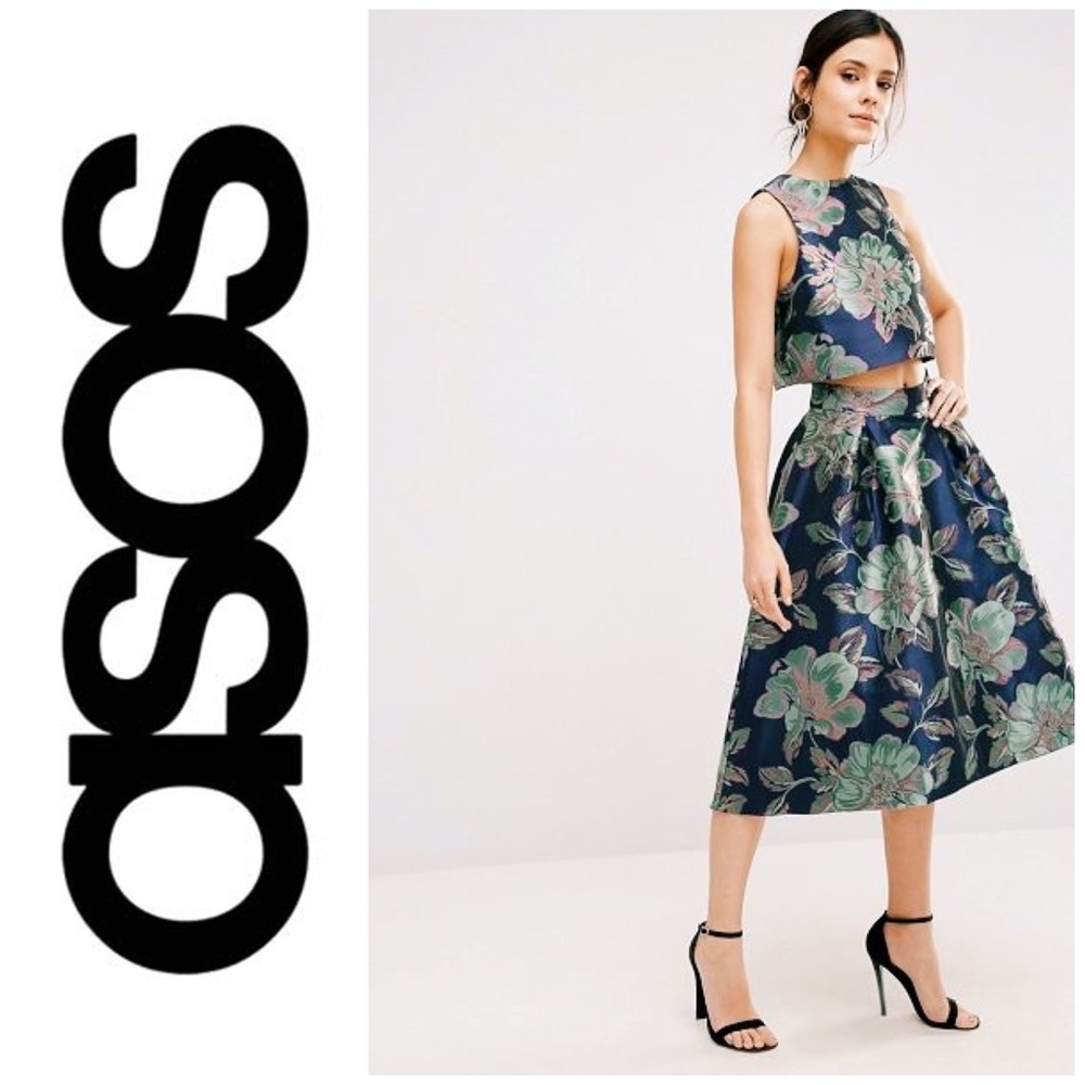 ASOS Women's Metallic Full Hi-Lo Skirt - Sz 10